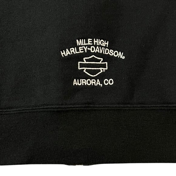 Harley-Davidson VF Imagewear Womens 1X Black Red Flame Sleeve Zip Moto Jacket - Picture 7 of 13